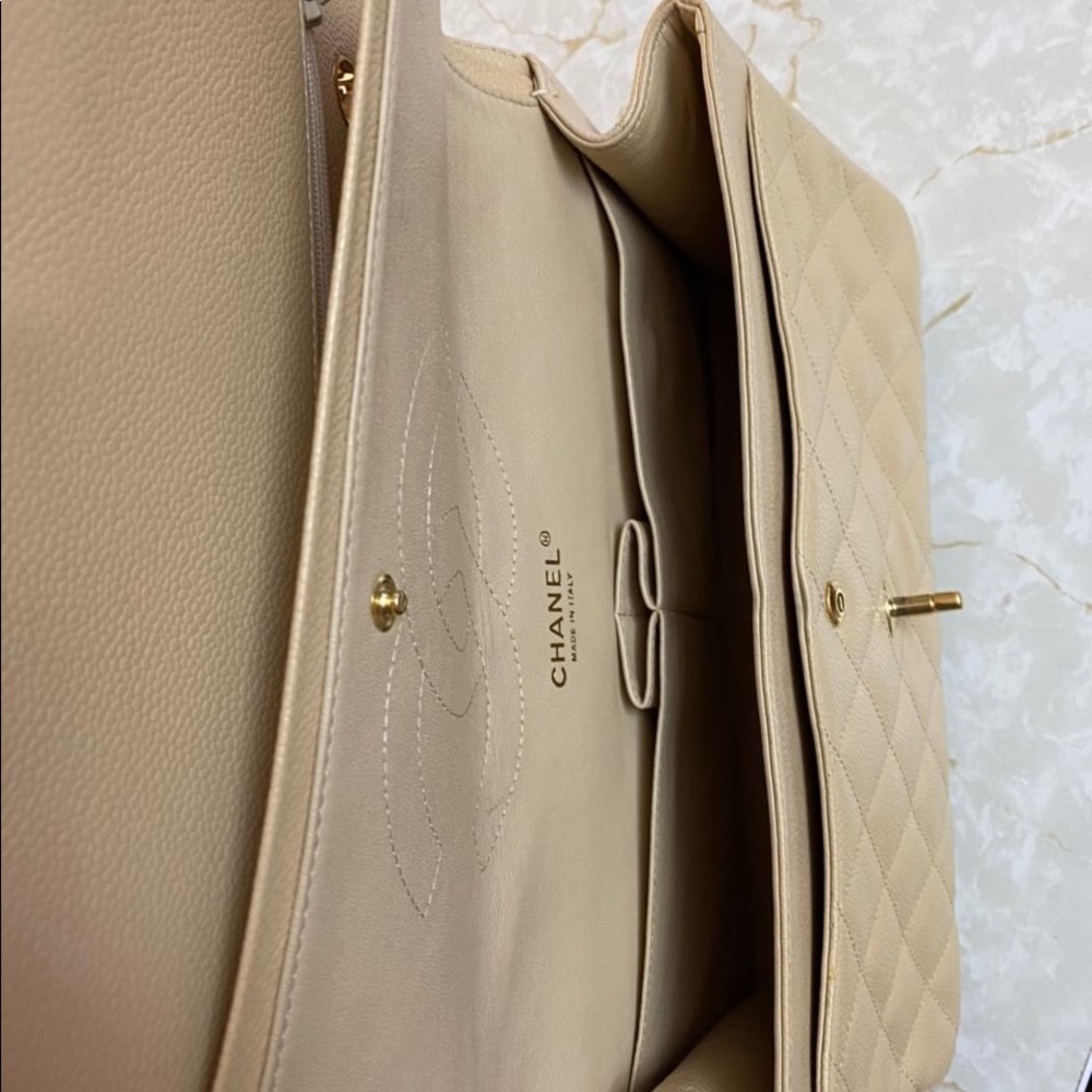 Chanel jumbo double flap beige caviar bag - Picture 7 of 9